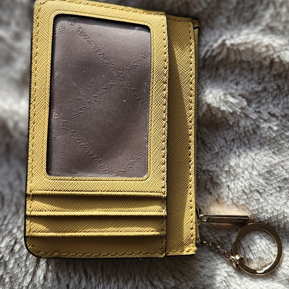 Michael Kors Yellow Key & Card Holder with Leather Finish